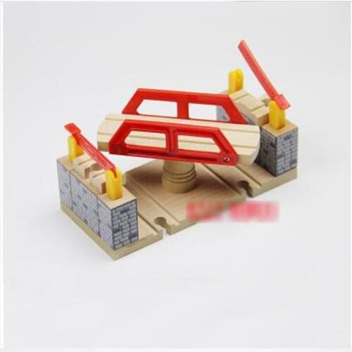 P052 Wooden bridge luxury multifunction rotary double-track rail cars and accessories suitable for wooden electric car