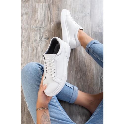 Deripabuc Genuine Leather White Women 'S Leather Sneaker Casual Casual Spring Trend Breathable New Season White Women 'S Shoes