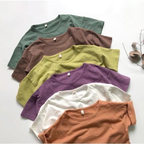 2021 new arrival girls boys tee summer short sleeve casual cotton kids t-shirt