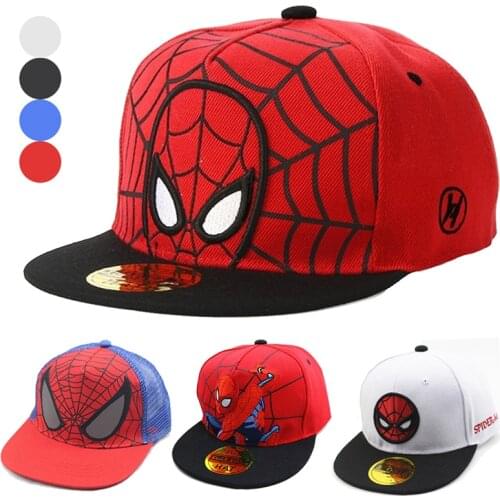 Disney Spiderman Kids Cap Sun Hat Spring Summer Cartoon Anime Figure Spider Man Baseball Caps Fashion Trend Hip-hop Hats 3-8Y