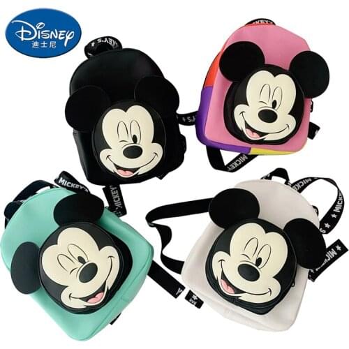 Disney Cute Mickey Mouse Childrens School Bag Kindergarten Boy Girl Baby Backpack Minnie Plush Bag Cartoon Backpack Kids Gifts