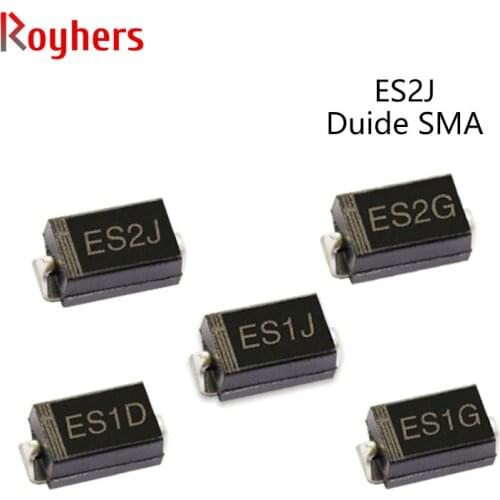 50Pcs SMD Fast Rectifier Diode ES1G ES2D ES1M ES2G ES1J GS1M ES1D ES2J ES3M 1A 2A 200V 400V 600V 1000V SMA DO-214AC
