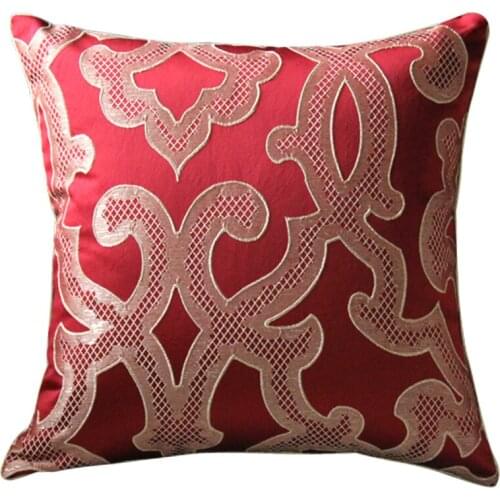 European Modern Luxury Silk Jacquard Velvet Rectangular Living Room Bedroom Bay Window Office Sofa Waist Pillow Covers Cushion