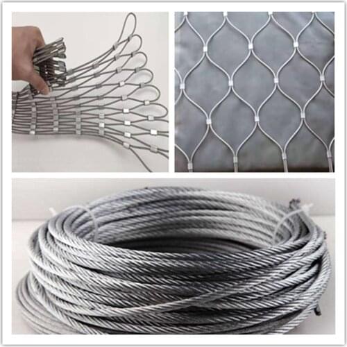 Flexible Balustrade Stainless Steel Wire Rope Cable Mesh For Bridge Stairway