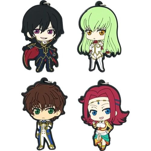 Code Geass GAIDEN Anime Lelouch C.C. Kallen Suzaku Anime Rubber Keychain
