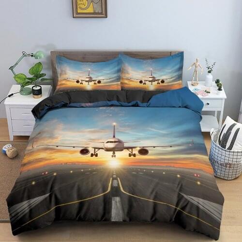 3D Airplane Printed Bedding Set Kids Adult 2/3pcs Duvet Cover With Pillowcase Comforter Bedding Quilt Cover Luxury Bedding Set