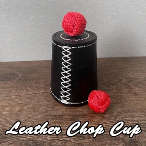 Leather Chop Cup Magnetic Cups Stage Magic Tricks Three Cups and Balls Magia Close Up Magic Props Traditional Magic Mentalism