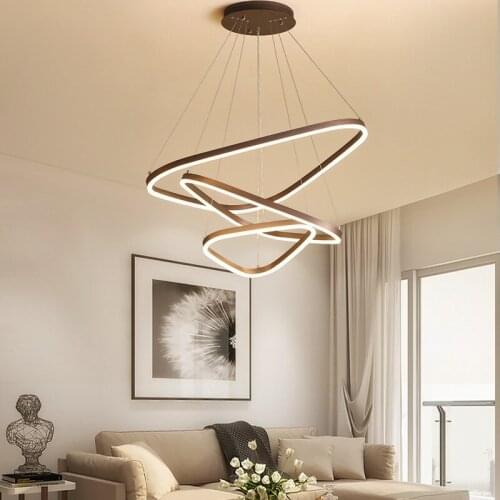 Creative ring LED chandelier Living room dining room bedroom study lights Commercial restaurant cafe bar Lighting fixtures