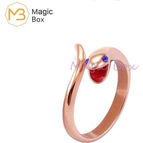 Fashion Stainless Steel Ring Snake rose glod Rings For Women crystal Metal fashion Ring Animal Bride personality Wedding Jewelry
