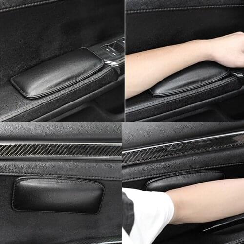 Car Interior Knee Pad PU Leather 18X8cm Thigh Support Interior Accessories Elastic Cushion Memory Foam