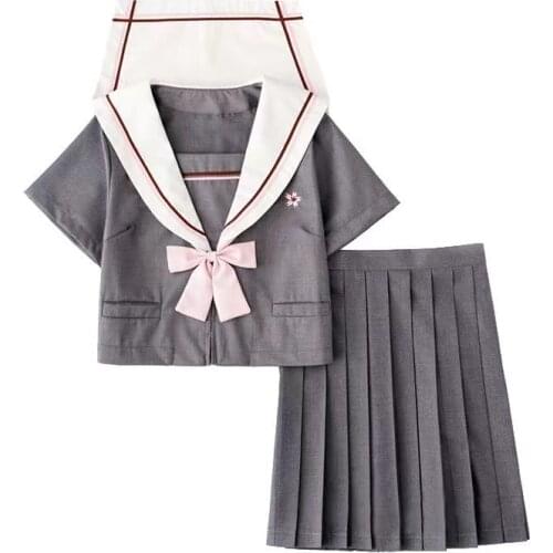 2018 New Arrival Japanese Jk Sets School Uniforms Summer Novelty Sailor Hell Girl Students Cosplay Girls Suit Uniform Bowknot