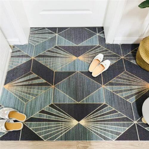 PVC silk loop Doormat Carpet Geometry Bedroom Bathroom Living Room Hallway Entrance Carpet Remove Mud Non-Slip Home Mats Carpet