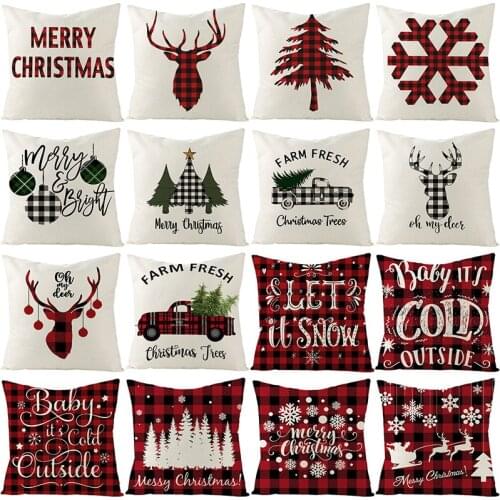 Christmas cushion cover 45*45 Pillowcase sofa cushions Pillow cases Cotton Linen pillow covers Home Decor 0262