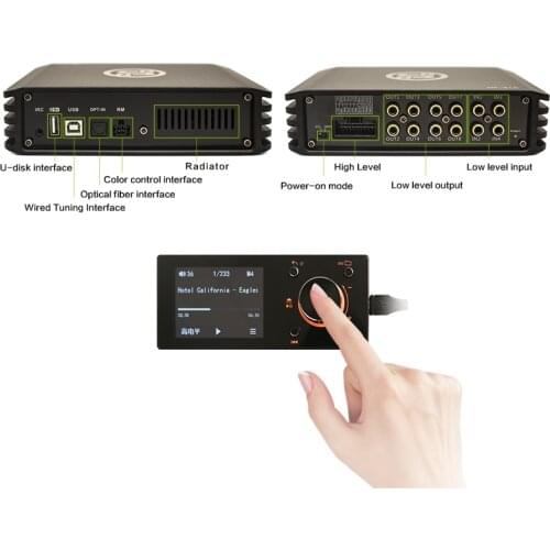 Sennuopu best competition custom HI Res Audio source optical fiber input car dsp amplifier with remote control