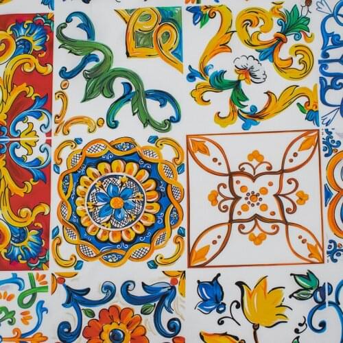 Blue and white porcelain digital pure cotton fabric for dress tissus coton imprimé telas algodon estampadas sewing ткань tissu