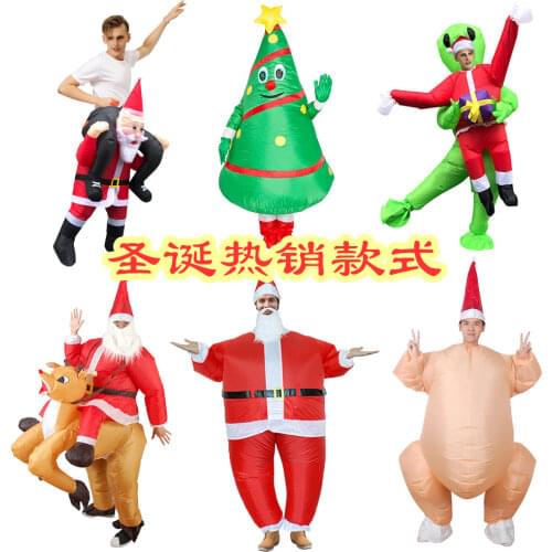Funny Christmas New Year Inflatable Costume Santa Claus, Christmas Tree, Turkey Alien Carnival Party Cosplay Costume Halloween