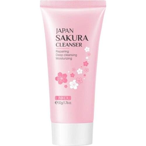 Sakura Cleanser Rich Foam Deep Clean Remove Grease Improve Oily Face Wash Cream Gentle Moisturizing Remove Blackhead Cleanser