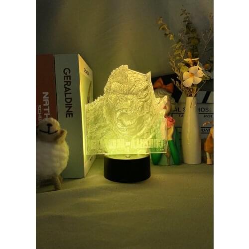 3D Picture Light LED Lamp The Gorilla Animal King Kong Touch Sensor Baby Nightlight Bluetooth Control Gift for Children