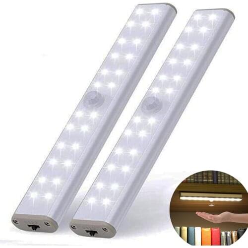LED Wireless Lamp Under Cabinet Led Bed Lights with Pir Motion Sensor Lamp Kitchen USB Rechargeable Lighting Stairs Wardrobe