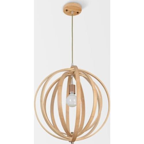 LED Nordic Adjustable Ring Solid Wood Pendant Light Art Living Room Lamp Dining Room Bar Loft Light Hanging Lamp Wood