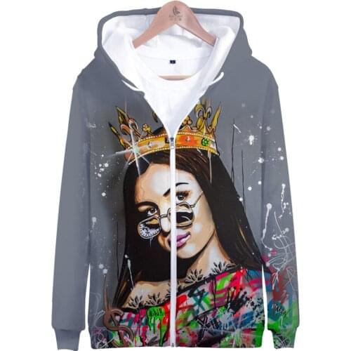 Personality Eva Queen Zipper Hoodie Sweatshirt Kpop 3D Jackets Hoodies Fashion Unisex Harajuku Sweatshirt Tracksuits Oversized