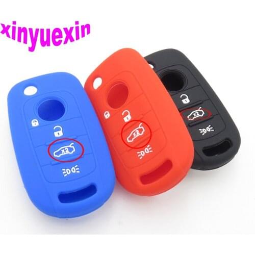 Xinyuexin Silicone Rubber Car Key Cover Fit For FIAT Toro 500X nuovo grazie 4button Flip Remote Key Case Jacket Car-StyLing