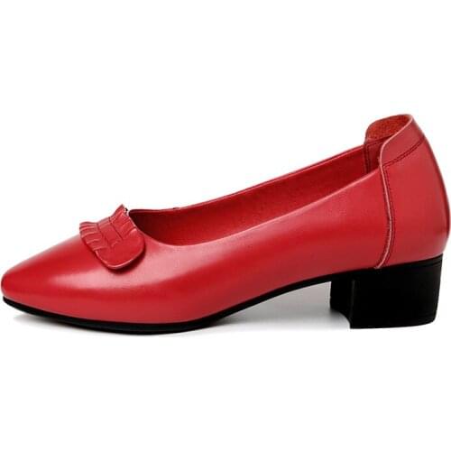 Pointed-Toe Thick-Heeled Single Shoes With Foot Solid Color WomenS Shoes Waterproof Platform WomenS Shoes