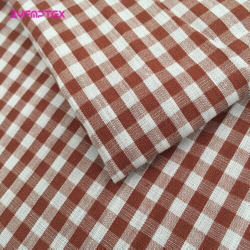 ZYFMPTEX Twill Cotton Fabric 150cmx50/90cm Coffee plaid Tissue Cloth Of Handmade DIY Quilting Sewing Baby Sheets Dress Material