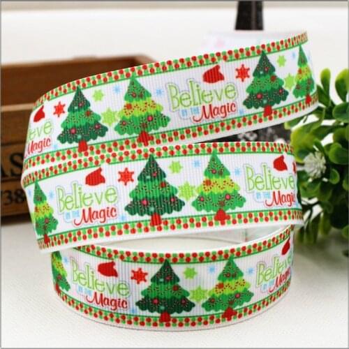 1'' 25mm Christmas Series Printed grosgrain ribbon, 10 yard DIY handmade Hair accessories Material wedding 157142