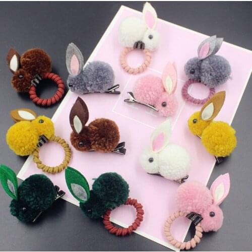 1pc Cute Mesh Colorful Rabbit Hair Clip For Children Birthday Party Solid Hairpins Barrettes Hair Accessories