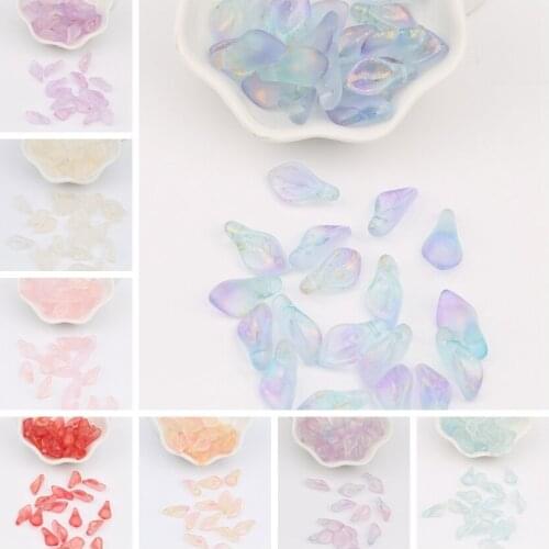 10pcs Calla Lily Glass Petal Beads Sweet Pendant DIY Handmade Jewelry Earrings Hairpin Material