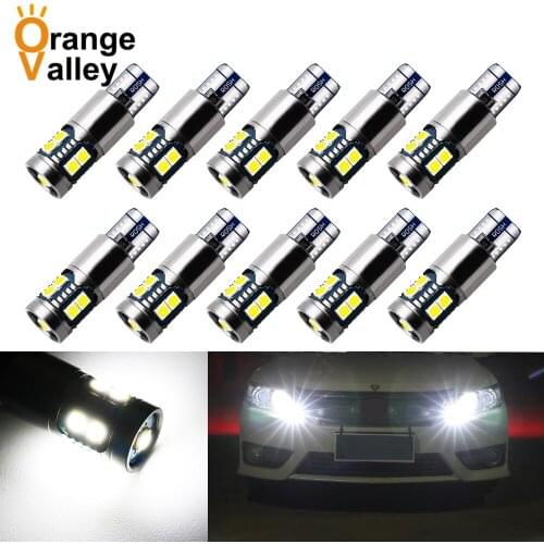 10PCS T10 Led Car Interior Bulb Canbus Error Free T10 White 3030 SMD LED 12V Car Side Wedge Light Parking Lamp Bulb Car Styling