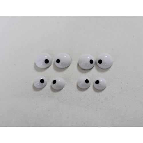 100pcs/lot 10mm 13mm flat back bulge round white balck toy animal eyefor diy fur ball doll accessories--size option