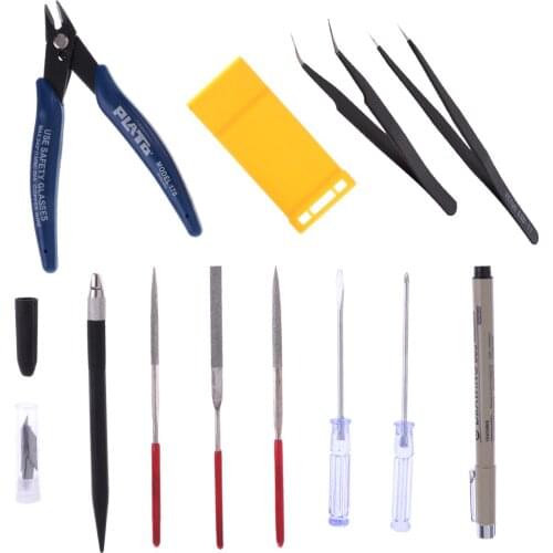 11 Pieces Basic Tool Craft Set for Car Model Building Kit for Gundam Modeler