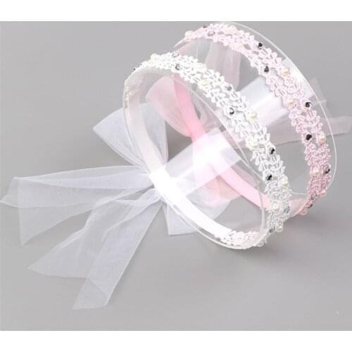 20pcs/lot Newest Girl Headband Hair Ribbon Sweet Elastic Hair band Children Pearl Lace Flower Hair Band Kids Hair Accessories