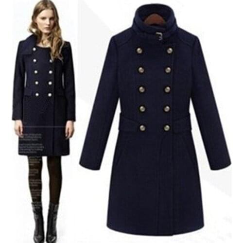 2020 autumn and winter wool windbreaker coat female thicken warm outwear womens woolen overcoat medium-long trench parkas L1246
