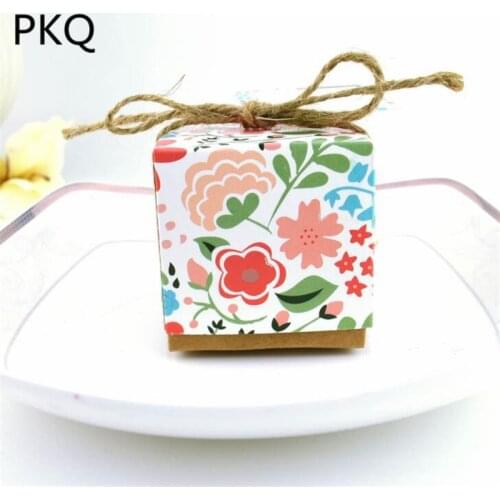 50pcs High Quality Candy Packing Box Square Cardboard Jewelry Box Small Paper Gift Box Party Decor Supplies 5x5x5cm