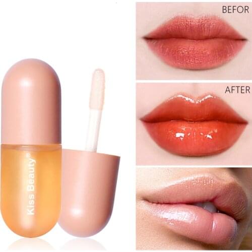 Lip Gloss Capsule Lip Plumper Oil Clear Lip Oil Moisturizing Women Lip Stick Sexy Lips Pump Balm Makeup Lip Tint Cosmetics