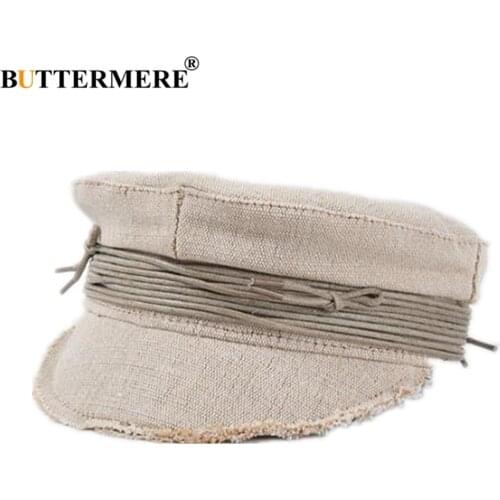 BUTTERMER Cotton Linen Newsboy Cap British Style Vintage Ladies Baker Boy Hat Art Hat for Women High Quality Brand Accessories