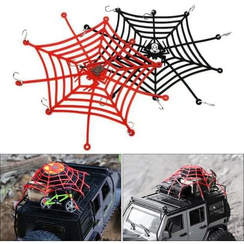 For 1/10 D90 SCX10 TRX-4 TRX4 Silicone Car Roof Flexible Spider Web Style Baggage Net Remote Control Car Upgrade Parts