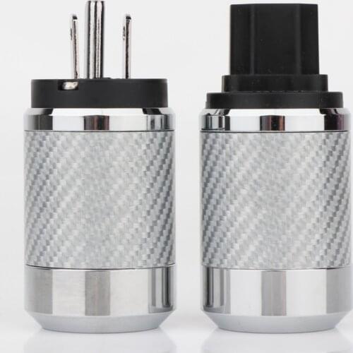 Hifi WCF2-TR Carbon Fiber Rhodium Plated US Mains Power Plug IEC Plug Connector for Hifi Power Cable