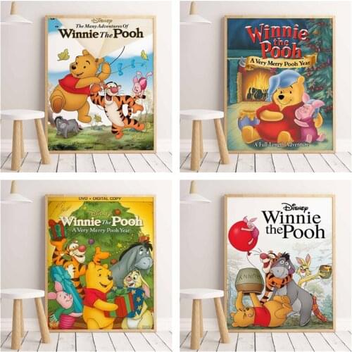 Canvas Painting Disney Cartoon Winnie The Pooh Anime Posters and Print Abstract Wall Art Picture for Living Room Home Decoration