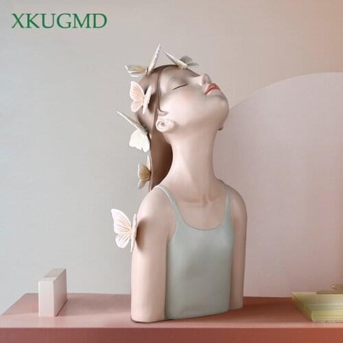 Creative Modern Resin Butterfly Girl Body Art Decoration Living Room Desktop Soft Home Decorat Ornaments