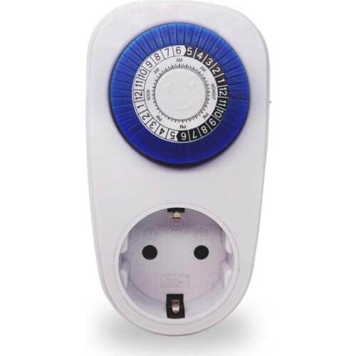 24 Hours Plug in Mechanical Grounded Programmable Timer Switch Smart Countdown Switch Socket Indoor Power off