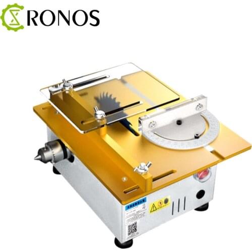 Mini Table Saw Handmade Woodworking Bench Saw DIY Hobby Model Crafts Cutting Tool with Power Supply HSS Circular Saw Blade