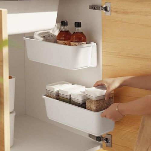 Multifunctional Drawer Type Storage Box Under Sink Corner Gap Storage Holder Self Adhesive Plastic Bathroom Kitchen Organizer