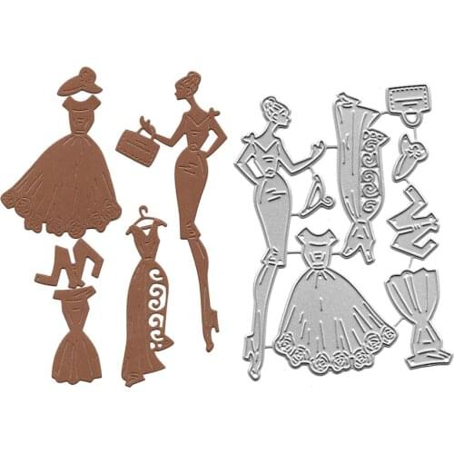 Fashion Lady Metal Cutting Dies Scrapbooking Paper Card Making Photo Album Decoration DIY Mold Clear Stamps Embossing Dies Cuts