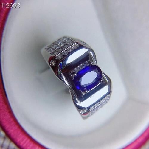 Sapphire Man Ring 925 sterling silver Wholesales Fine jewelry Natural and Real Sapphire Man Ring