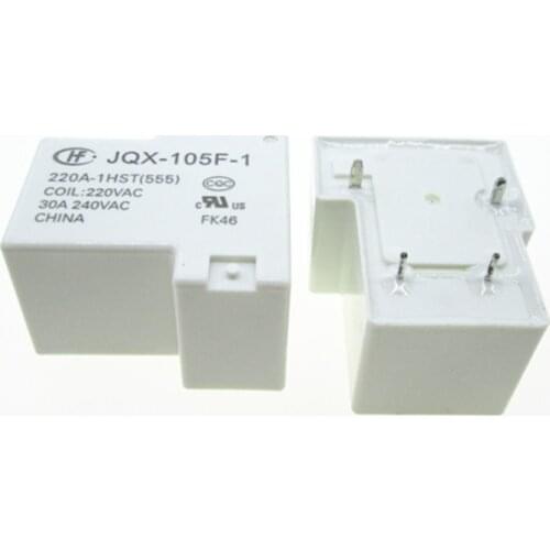 NEW 220VAC relay JQX-105F-1-220A-1HST 220VAC HF105F JQX-105F-1 220A-1HST 220VAC AC220V 220V 30A 240VAC 4PIN
