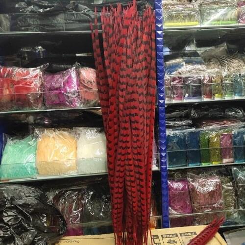 Wholesale 100pcs Beautiful Red copper chicken feathers 28-30 inch/70-75 cm stage performances decoration